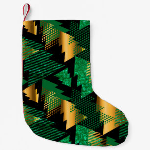 schwarze goldene Weihnachtsbäume Xmas Socke