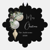 Schwarze goldene weiße Bauern Weihnachten Ornament Karte (Rückseite)