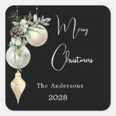 Schwarze goldene weiße Bauern Weihnachten Quadratischer Aufkleber (Vorderseite)