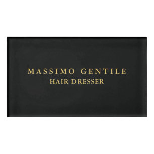 Schwarze Goldfarbe Professionell Trendig Namenschild