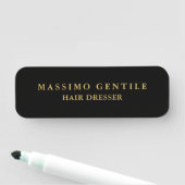 Schwarze Goldfarbe Professionell Trendig Namensschild (Beispiel)