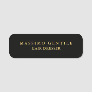 Schwarze Goldfarbe Professionell Trendig Namensschild