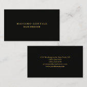Schwarze Goldfarbe Professionell Trendig Visitenkarte (Vorne/Hinten)