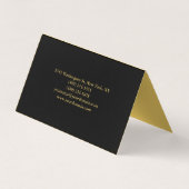 Schwarze Goldfarbe Professionell Trendig Visitenkarten (Rückseite)