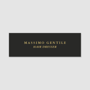 Schwarze Goldfarbe Professioneller Trend Namensschild
