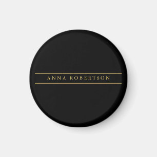 Schwarze Goldfarben Beruflich Chic Minimalistisch Magnet