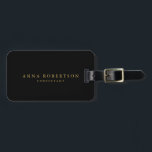 Schwarze Goldfarben Beruflich Trendy Minimalistisc Gepäckanhänger<br><div class="desc">Erleben Sie diese moderne,  elegante Visitenkarte. Diese Vorlage kann an alle beruflichen Beruf angepasst werden.</div>