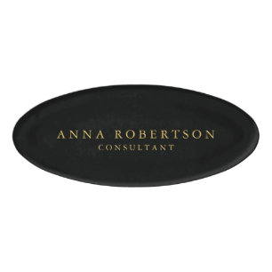 Schwarze Goldfarben Beruflich Trendy Minimalistisc Namenschild