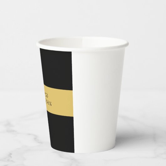 Schwarze Goldfarben Beruflich Trendy Minimalistisc Pappbecher (Links)