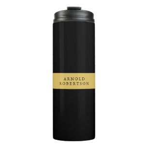 Schwarze Goldfarben Beruflich Trendy Minimalistisc Thermosbecher