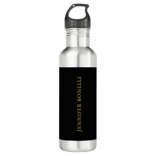 Schwarze Goldfarben Beruflich Trendy Moderne Schli Edelstahlflasche