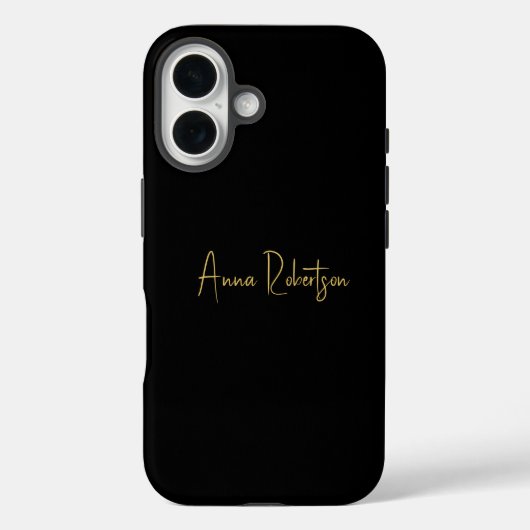 Schwarze Goldfarben Berufliche Trendkalligrafie Case-Mate iPhone Hülle (Rückseite)