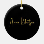 Schwarze Goldfarben Berufliche Trendkalligrafie Keramik Ornament (Hinten)