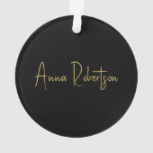 Schwarze Goldfarben Berufliche Trendkalligrafie Ornament (Rückseite)