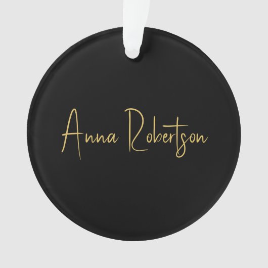 Schwarze Goldfarben Berufliche Trendkalligrafie Ornament (Vorderseite)