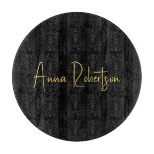 Schwarze Goldfarben Berufliche Trendkalligrafie Schneidebrett