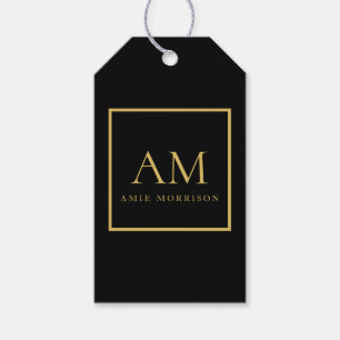 Schwarze Goldfarben Monogramm Anfangsbuchstabe Nam Geschenkanhänger