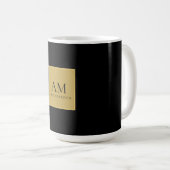 Schwarze Goldfarben Monogramm Anfangsbuchstabe Nam Kaffeetasse (VorderseiteRechts)