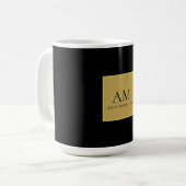 Schwarze Goldfarben Monogramm Anfangsbuchstabe Nam Kaffeetasse (Vorderseite Links)