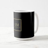 Schwarze Goldfarben Monogramm Anfangsbuchstabe Nam Kaffeetasse (VorderseiteRechts)