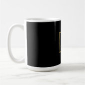 Schwarze Goldfarben Monogramm Anfangsbuchstabe Nam Kaffeetasse (Links)