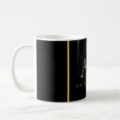 Schwarze Goldfarben Monogramm Anfangsbuchstabe Nam Kaffeetasse (Links)