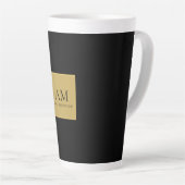 Schwarze Goldfarben Monogramm Anfangsbuchstabe Nam Milchtasse (Rechte Ecke)