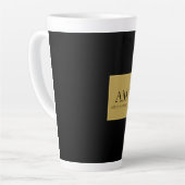 Schwarze Goldfarben Monogramm Anfangsbuchstabe Nam Milchtasse (Linke Ecke)