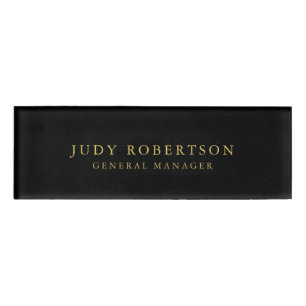Schwarze Goldfarben Professioneller Trend Minimali Namenschild