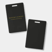 Schwarze Goldfarben Professioneller trendiger Mini Ausweis (Vorder- & Rückseite)