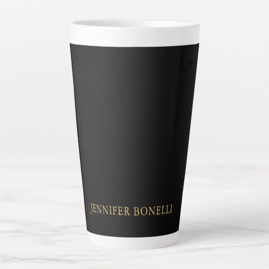 Schwarze Goldfarben Professioneller Trendiger Mode Milchtasse (Vorderseite)
