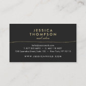 Schwarze goldfarbene Imitate Glitzer stilvoller Na Visitenkarte (Rückseite)