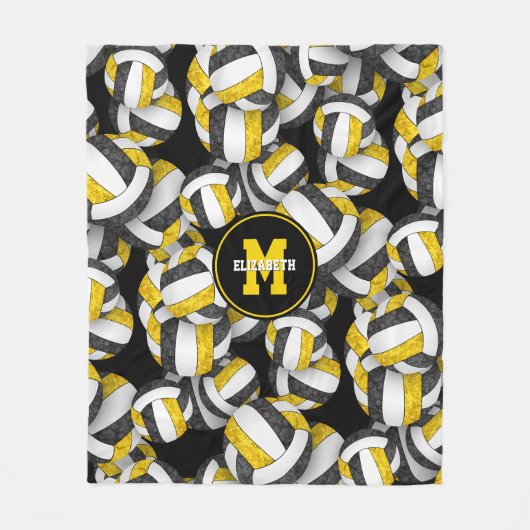 Schwarze goldfarbene Mannschaftsfarben Fleecedecke (Vorderseite)