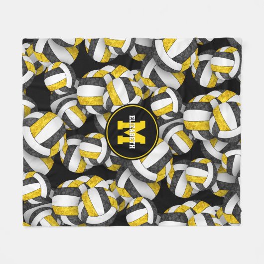 Schwarze goldfarbene Mannschaftsfarben Fleecedecke (Vorderseite (Horizontal))