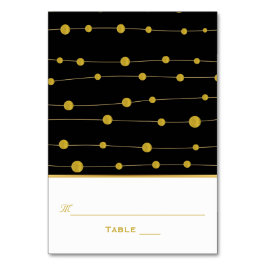 Schwarze, goldfarbene Perlen Hochzeitsbegleitung P Tischnummer