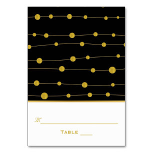 Schwarze, goldfarbene Perlen Hochzeitsbegleitung P Tischnummer