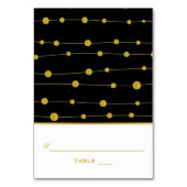 Schwarze, goldfarbene Perlen Hochzeitsbegleitung P Tischnummer (Vorderseite)