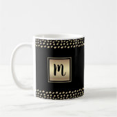 Schwarze Goldfolie fett Monogramm Skript moderner  Kaffeetasse (Links)