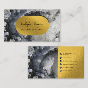 Schwarze Goldfolie Meeres Kristalle Make-up Haare  Visitenkarte