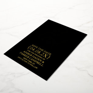 Schwarze Goldfolie Save-the-Date-Einladung   Endli Folieneinladung
