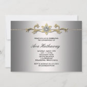 Schwarze Goldfrauen 50. Geburtstag Einladung (Rückseite)