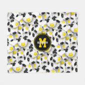 Schwarze Goldfußball-Mannschaft Farben Mädchen Jun Fleecedecke (Vorderseite (Horizontal))