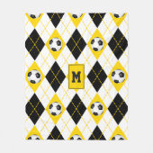 Schwarze Goldfußballmannschaft - Raute Fleecedecke (Vorderseite)