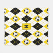 Schwarze Goldfußballmannschaft - Raute Fleecedecke (Vorderseite (Horizontal))