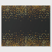 Schwarze GoldGlitzerconfetti-Imitat-Folie Geschenkpapier (Flach)