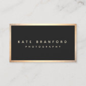 Schwarze Goldgrenze Moderne Beruflich Visitenkarte (Vorderseite)
