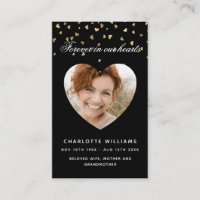 Schwarze Goldherzen Foto Beerdigungskarte