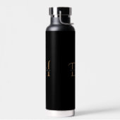 Schwarze Goldinitials mit Doppelmonogramm - Elegan Trinkflasche (Links)