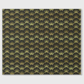 Schwarze Goldkammuschel-Muschel-noble Deko-Skala Geschenkpapier (Flach)