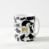 Schwarze Goldkatzen Kaffeetasse (VorderseiteRechts)